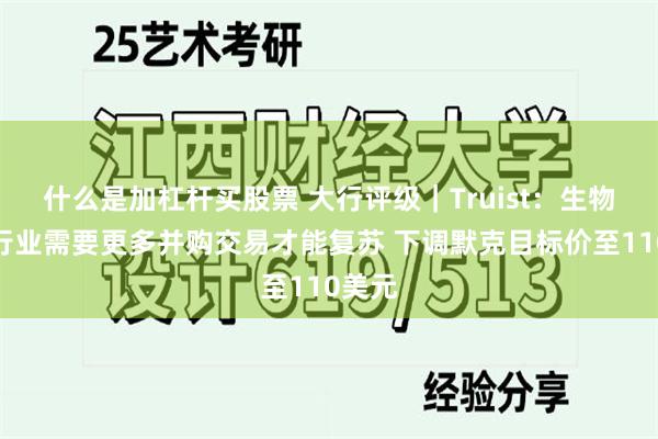 什么是加杠杆买股票 大行评级｜Truist：生物制药行业需要更多并购交易才能复苏 下调默克目标价至110美元