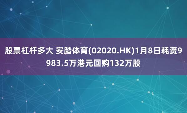 股票杠杆多大 安踏体育(02020.HK)1月8日耗资9983.5万港元回购132万股