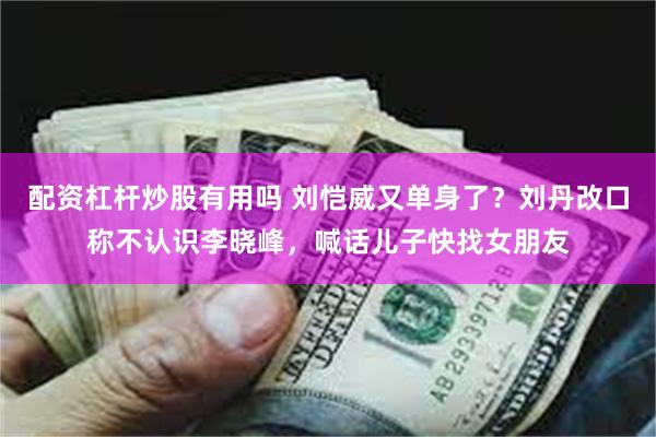 配资杠杆炒股有用吗 刘恺威又单身了？刘丹改口称不认识李晓峰，喊话儿子快找女朋友